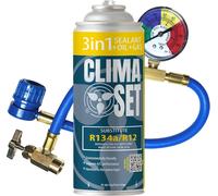 Climaset Remplacement Du Gaz Refrigerant R134a 1x170 G Pour Climatisation Manometre Clim, Climatiseur - Flexible Climatisation - Recharge Climatisation Voiture - Gaz R134a - Cartouche Gaz - Eco
