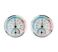 Climat d'ambiance pour thermomètre, hygromètre, appareil d'intérieur analogique avec affichage de la température et de l'humidité et options de suspension ou de support (2 pièces)