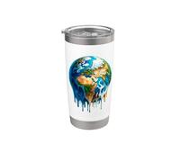 Climate Change Earth Melting Planet Global Warming Gobelet isotherme en acier inoxydable double paroi