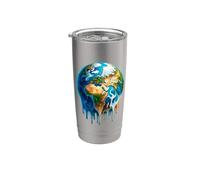 Climate Change Earth Melting Planet Global Warming Gobelet isotherme en acier inoxydable double paroi