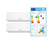 Climatisation Digiquest Dual Inverter V5 9000+12000 Wi-Fi R32 efficacité énergétique Refroidissement Chauffage I Feel 3D Flux d'air Turbo Nuit SEER 6,2 SCOP 5,1 CLIMA00066