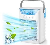 Climatisation Mobile, Refroidisseurs D'air Humidificateur Portable Et Ventilateur De Table Avec 3 Vitesses De Vent Grand Réservoir D'eau,pour La Maison, Le Bureau (Blanc)