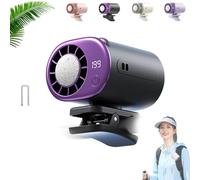 Climatiseur à clipser pour voiture, ventilateur portable avec affichage LED et semi refroidissement à 16 ℃ rotation à 360° 199 vitesses réglables rechargeable par USB pour voiture SUV camion (Gris)