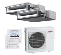 Climatiseur bi split Mitsubishi gainable MXZ-4F72VF4 7.2kW tailles 35 + 50 SEZ-M35DA2 + SEZ-M50DA2 avec commande PAR-41MAA