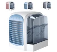 Climatiseur Breeze Box amélioré 2025 - AC portable 4 en 1 avec technologie de brume glacée dynamique, 3 vitesses, réservoir de 380 ml ultra silencieux pour chambre, bureau, maison, voyage (bleu)