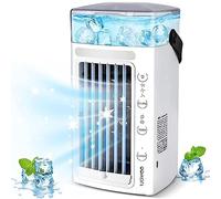 Climatiseur Camping Car, Portatif 4-En-1 Climatiseur Mobile Silencieux, 3 Vitesses RéGlables Mini Air Cooler, Pour La Maison Et Le Bureau