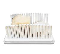 Climatiseur de en bambou - Trancheuse de - Guide de coupe réglable pour et toasts - Trancheuse commerciale avec bac ramasse-miettes - Planche en bois pliable pour maison et