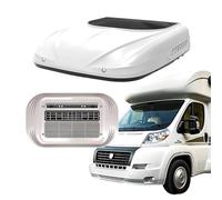 Climatiseur de Toit pour Camping-Car 12V 24V, Clim Camping Car 1800W Spécial Été, Faible Bruit, Débit d’Air 300 m³/h, Évaporateur Cuivre, pour Van Camion Bateau Fourgon 12VWhite