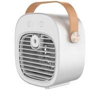 Climatiseur de voiture, ventilateur de refroidissement personnel à 3 vitesses avec humidificateur, climatiseur portable rechargeable pour bureau, maison, voiture - Blanc.