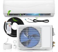 Climatiseur Et Chauffage Mini-Split 9000 Btu, Technologie Inverter, Refroidit Et Chauffe Jusquà 450 Pi², Montage Mural, écoénergétique, Système Préchargé White 1 Count (Pack of 1)