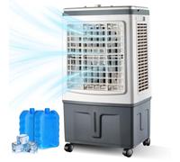 Climatiseur Évaporatif 30L, Rafraîchisseur d'Air Mobile Silencieux Mécanique, 3 Modes, 2 Blocs Réfrigérants pour Bureau Maison