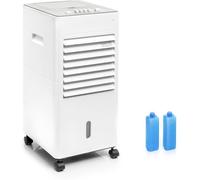 Climatiseur évaporation Portable, Rafraîchisseur d’air, 5 Litres, 3 vitesses, Double Réservoir, 2 Blocs réfrigérants, Filtre Lavable, Roues pivotantes 360°, Flux d’air Orientable, Silencieux, 65 Watts
