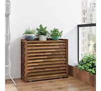 Climatiseur Extérieur Écran De Clôture Écran De Clôture De Climatisation En Bois Massif, Couvercle De Climatiseur En Bois For Unités Extérieures, Support D'usine D'étagère, Carbonisation/étanche (Siz