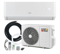Climatiseur Fixe Mono-Split 12000BTU 3,4 kW R32 COSTWAY-16-31°C-Pompe à Chaleur-22㎡-Kit 4M de Liaison Complet-Minuterie 24H-A++