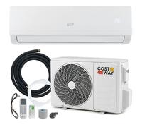 Climatiseur Fixe Mono-Split 9000BTU 2,6 kW R32 COSTWAY-16-31°C-Pompe à Chaleur-22㎡-Kit 4M de Liaison Complet-Minuterie 24H-A++