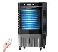 Climatiseur Industriel 2800 pi³/min avec Télécommande, Rafraichisseur D'air Portable par évaporation de 40L, avec Minuterie de 12H, 3 Vitesses, Roulettes Pivotantes, Oscillation à 120°(90x35x45cm/35.4