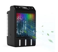 Climatiseur Mobile, 1000ML Climatiseur Portable, Refroidisseur d'air Portable, USB Rafraichisseur D'air, 2-12H Minuterie, 3 Vitesses, LED 7 Colorées, Maison, Bureau