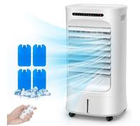 Climatiseur Mobile 10L 55W 4 en 1 Rafraîchisseur d'Air COSTWAY-Ventilateur,Humidificateur-Oscillation 63°-Minuterie 15H-39x33x74 cm