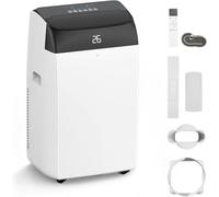 Climatiseur mobile 12000 BTU 2,6 kW efficacité énergétique A 4 en 1 refroidissement, déshumidification, mode veille, avec télécommande et minuterie 24h, fonctionnement silencieux avec R290