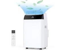 Climatiseur Mobile 12000 BTU 3-En-1 Refroidissement, Ventilateur & Déshumidificateur 45L/Jour, Silencieux <53 DB, Écran LED, Télécommande, Minuterie 24H, Clim Portable Pour Pièces 43-51M²