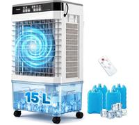 Climatiseur Mobile 15L 80W 3 en 1 Rafraîchisseur d'Air COSTWAY- Froid-Télécommande-Minuterie 12H-3 Vitesses-Oscillation 70°
