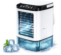 Climatiseur Mobile 2026 sans Évacuation, 4 Vitesses, avec Moule à Glaçons, Brumisation, LED 7 Couleurs et Réservoir 900 ml - Rafraîchisseur d'Air Silencieux，1pc