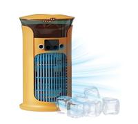 Climatiseur Mobile, 3 en 1 Refroidisseur D'air Climatiseur Avec Réservoir D'eau 880 ml, Climatiseur Mobile Sans Evacuation Veilleuse 7 Couleurs Avec Pour Dormir, Travailler et Étudier (Orange)
