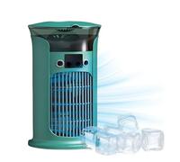 Climatiseur Mobile, 3 en 1 Refroidisseur D'air Climatiseur Avec Réservoir D'eau 880 ml, Climatiseur Mobile Sans Evacuation Veilleuse 7 Couleurs Avec Pour Dormir, Travailler et Étudier (Vert)
