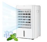 Climatiseur Mobile 4L avec Télécommande, Refroidisseur d'air par Évaporation, Climatiseur Portable avec 3 Vitesses, Minuteur 1H/2H/4H, Clim Mobile pour Chambre à Coucher/Bureau,24V