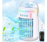 Climatiseur Mobile, 5 en 1 Mini Climatiseur Portable, Climatiseur Mobile Silencieux, Refroidisseur D'air, Ventilateur Climatiseur, Mini Climatiseur avec 3 Vitesses, 2 Modes de Brumisation