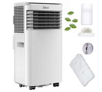 Climatiseur mobile 9 000 BTU avec tuyau d'évacuation et joint de fenêtre - Climatiseur mobile 24 h - Ventilateur de refroidissement 300 m³/h - Déshumidificateur 1,2 l/h - Climatiseur mobile silencieux