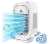 Climatiseur Mobile, Climatiseur Portable, Refroidisseur d'air 4 en 1, 45°/90°/120° Oscillation, 5 Vitesses, 2 Modes de Brume, Mini Climatiseur avec affichage LED, Idéal pour Maison, Bureau