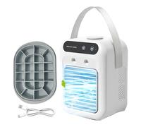 Climatiseur Mobile Fan, Climatiseur Mobile Silencieux 3-en-1, Rafraichisseur d'air avec Ventilateur Brumisateur, Réservoir 500ml, Refroidisseur d'air Portable pour Chambre, Bureau, Camping (D)