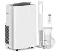 HOMCOM Climatiseur mobile 12000 BTU, climatiseur portable 4 en 1, refroidissement, déshumidificateur, ventilateur, mode nuit, télécommande, minuteur 24H, oscillation, 3 vitesses, pièces 35m