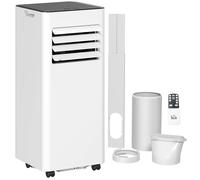 Climatiseur mobile - HOMCOM - 7000 BTU/H - 4 en 1 refroidissement ventilateur déshumidificateur - minuterie et télécommande - blanc