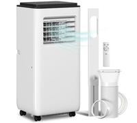 Climatiseur mobile - HOMCOM - 9000BTU - refroidissement déshumidificateur ventilateur auto mode nuit - ABS - 33x28x70.4cm - blanc