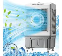 Climatiseur Mobile Industriel, Refroidisseur évaporatif Portable avec Bloc de Glace - 3 Modes et Vitesses, Ventilateur de Refroidissement 3 en 1 pour Garage, terrasse, So