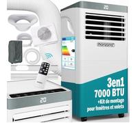 Climatiseur Mobile Monzana® 7000 BTU - 25m² - Silencieux, Refroidissement Efficace & Confort Optimal, 3en1, avec Télécommande