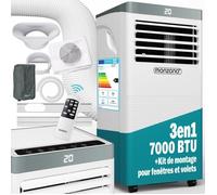 MONZANA® Climatiseur mobile MZKA780 4en1 Rafraîchisseur d'air 7000 BTU/h Déshumidificateur Ventilateur Télécommande 2100W