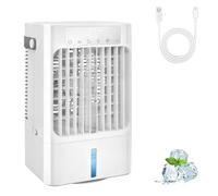 Climatiseur mobile petit, ventilateur silencieux avec refroidissement à eau, ventilateur de table 3 en 1 pour la maison et le bureau, ventilateur d'air portable avec réservoir d'eau de 900 ml