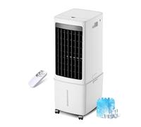 Climatiseur Mobile Portable 12l, 3 Vitesses, TéLéCommande, Minuterie 7.5h, RéServoir D'Eau Amovible, Refroidisseurs éVaporation pour Maison, Bureau, pour Un Espace De 5 à 10 M²