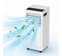 Climatiseur mobile portable 9000 BTU, 3-en-1, télécommande, minuterie 24 h, kit fenêtre, 57 dB, blanc