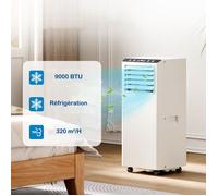 Climatiseur Mobile Portable TCL 9000BTU Refroidisseur, 45L/jour Climatiseur Portable Blanc
