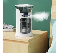 Climatiseur mobile portable, ventilateur brumisateur, refroidisseur d'air personnel avec réservoir d'eau de 880 ml, 3 réglages de vitesse, veilleuse 7 couleurs pour la maison et le bureau (blanc)
