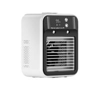 Climatiseur Mobile, Rafraîchisseur d’Air Portable, Mini Climatiseur Personnel 2 Vitesses avec Réservoir d’Eau 500 ml, Ventilateur Brumisateur Silencieux, Ventilateur Rafraîchissant pour Maison (Noir)