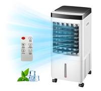 Climatiseur mobile rafraîchisseur d'air 10L - Refroidisseur par évaporation avec télécommande, 3 vitesses, silencieux et portable