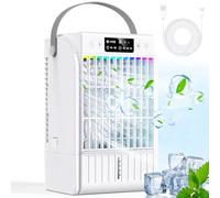 Climatiseur Mobile, Refroidisseur d'air 1500ML, 4 en 1 Portable Climatiseur Mobile Silencieux, 4 Vitesses, 2 Modes de Brumisation, Mini Climatiseur pour la Maison et le Bureau