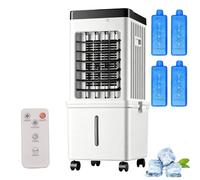 Climatiseur Mobile Sans Évacuation 15L, 3-en-1 Rafraîchisseur d'Air Évaporatif Silencieux avec Télécommande, Ventilateur Brumisateur & Humidificateur, 3 Modes, Oscillation 120°, Pour Maison Bureau