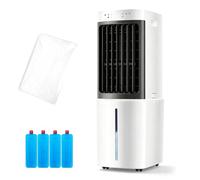 Climatiseur Mobile sans Évacuation Portable, 13L avec 4 Packs de Glace, 3 Vitesses Silencieux pour Chambre Salon et Bureau à Domicile