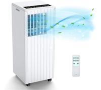Climatiseur Mobile Silencieux Portable 9000 BTU fonction de refroidissement de ventilation et de déshumidification avec ventilateur à 2 vitesse minuterie de 24 heures [Classe énergétique A]